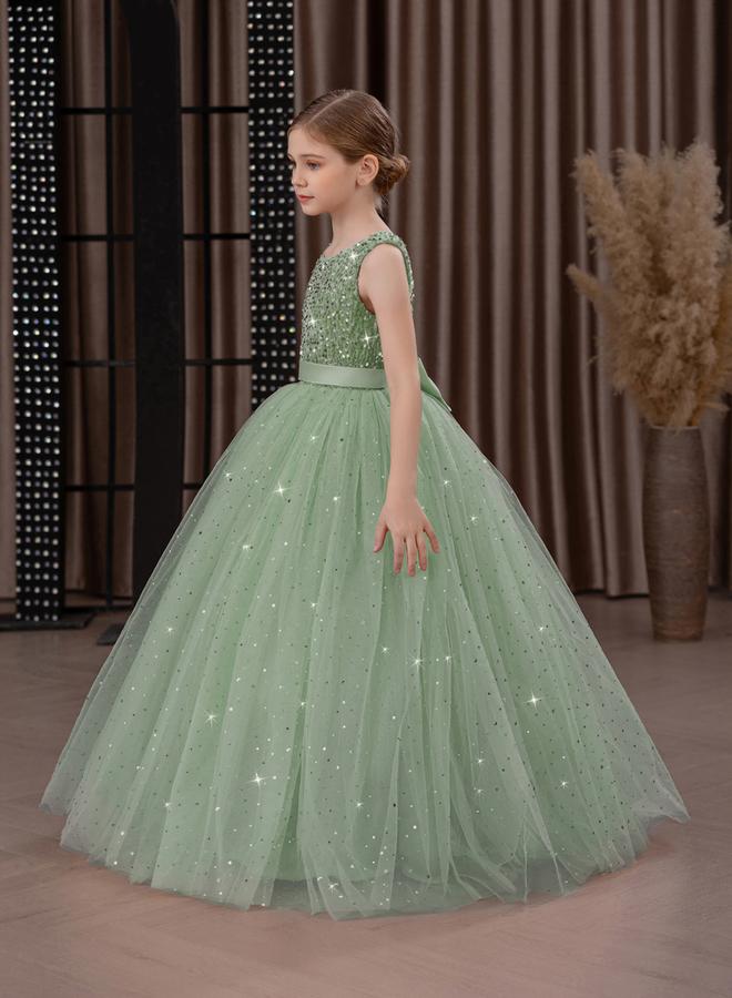 Take Two Girls Green Embellished Sleeveless Maxi Dress - Image 2